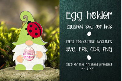 Gnome and Ladybug Egg Holder Template SVG