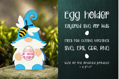 Gnome and Bee Egg Holder Template SVG