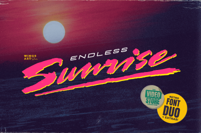 Endless Sunrise - A Sun-kissed 80s Inspired Script Font Duo
