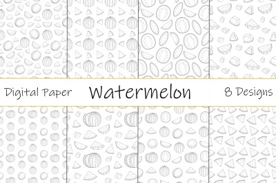 Watermelon pattern. Watermelon graphics. Watermelon coloring