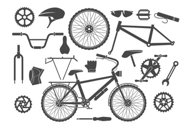 Bike parts isolated