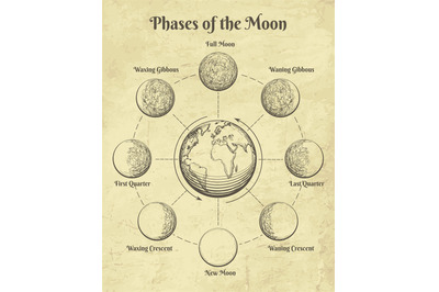 Vintage astrology moon phases