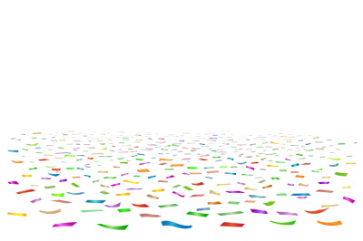 Coloured ribbons confetti floor