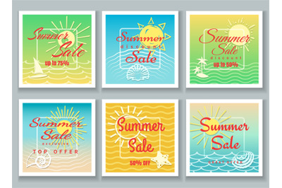 Summer sale banner set