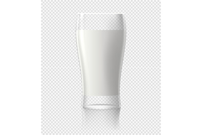 Milk glass on transparent background