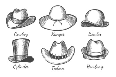 Sketch men hats