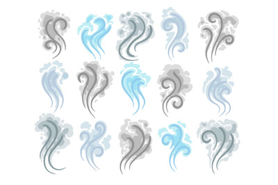 Smoke clouds doodle icons