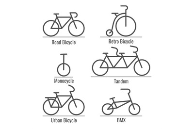 Bicycle types collection