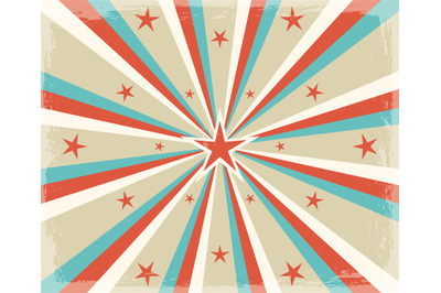 Retro circus radial rays background