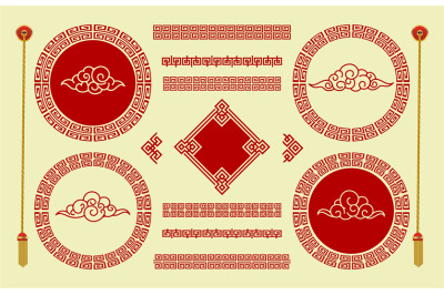 Chinese style clouds and borders