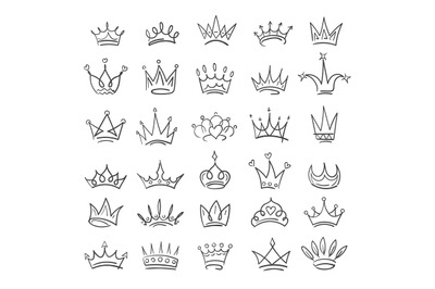 Doodle sketch crowns collection