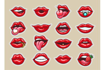 Cartoon lips stickers