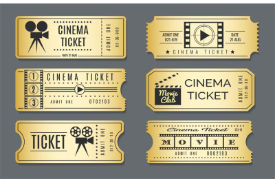 Cardboard vintage cinema tickets