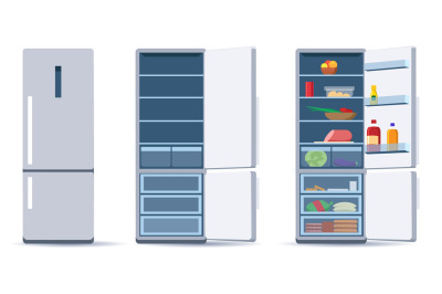 Flat refrigerators set