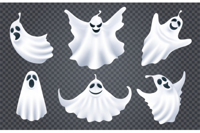 Ghost spirits white silhouettes