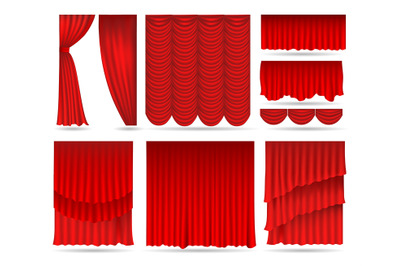 Elegant red curtains