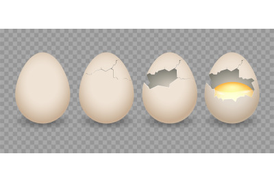 Realistic cracked eggs