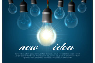 Realistic lightbulb background