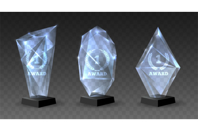 Realistic glass trophies