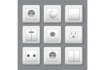 Realistic electric switches and sockets