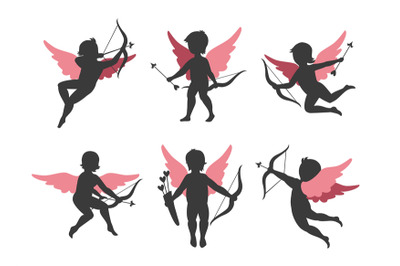 Silhouettes of cupids