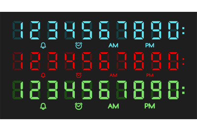 Color electronic calculator numbers