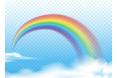 Realistic rainbow on clouds