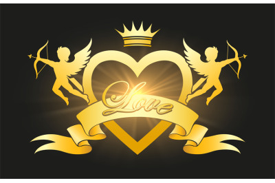 Cartoon cupids emblem