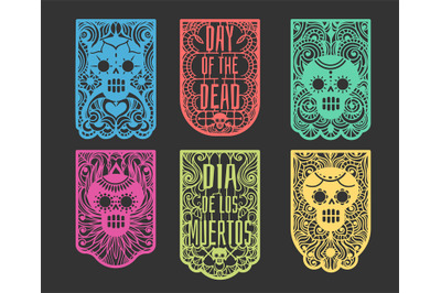 Day of the dead paper flags