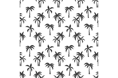 Palm trees black seamless pattern