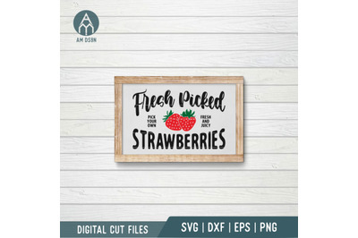 Fresh Picked Strawberries svg, Summer svg cut file