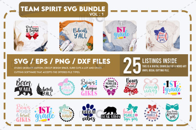 Team Spirit Svg Bundle Vol 1