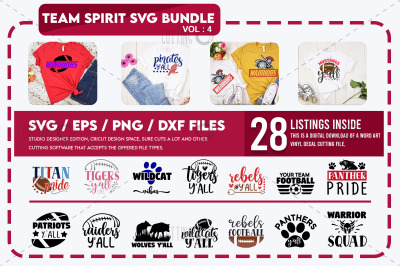 Team Spirit Svg Bundle vol 4