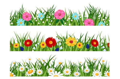 Spring flowers lawn patterns