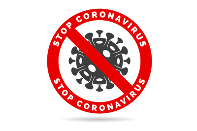 Corona virus stop sign