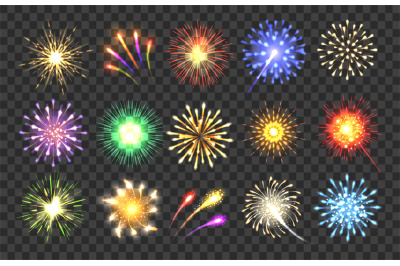 Realistic fireworks illustration