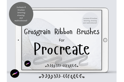 Grosgrain Ribbon Brushes for Procreate X 6 - lettering and drawing bru