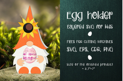 Gnome and Sunflower Egg Holder Template SVG