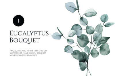 Eucalyptus Watercolor Bouquet
