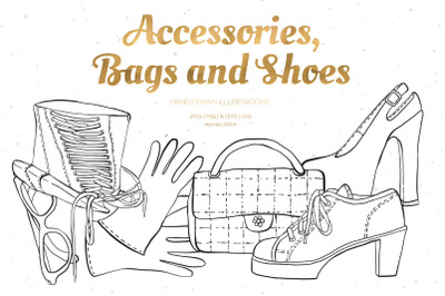 Accessories, Bags and Shoes Illustrations