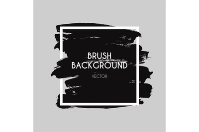 Brush logo. Brushed texture, ink paint strokes background. Abstract wa