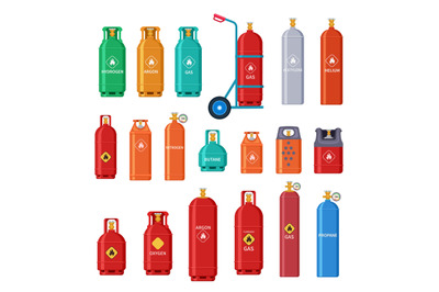 Gas cylinder. Oxygen metal tank, bottle storage. Home and outdoor petr