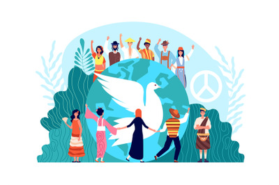 Peace international day. World global harmony, unity and religion. Hop