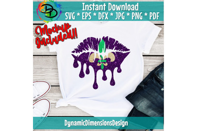 Mardi Gras SVG, Dripping Lips SVG, Lips Png, Kiss, Funny, Shirt, Dxf,