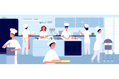 Professional cooking kitchen. Restaurant cook, commercial food industr