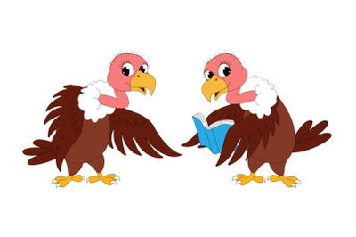 cute vulture bird animal cartoon