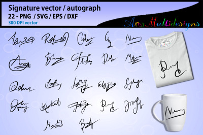 Signature handwritten vector