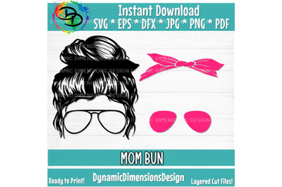 Mom Bun, PNG, Messy Hair, Cricut, Cricut svg, Silhouette svg, Leopard