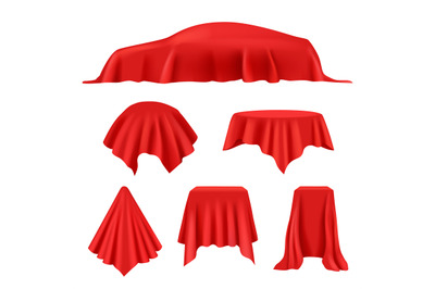 Red silk covered. Revealer cloth realistic exhibition curtains royal c