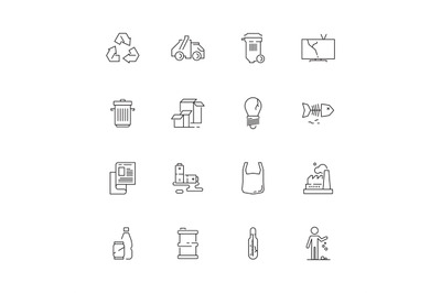 Recycling icon. Garbage plastic bottles recycled symbols rubbish paper